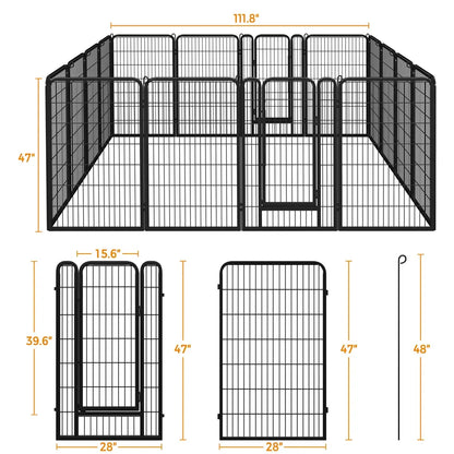 [Heavy Duty] Dog Playpen6/8/12/16 Panels Metal Pet Playpen