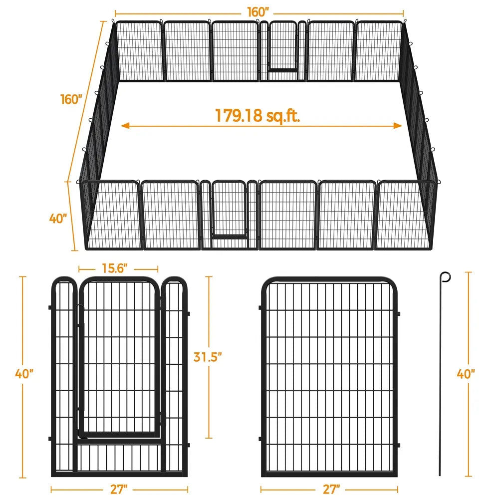[Heavy Duty] Dog Playpen6/8/12/16 Panels Metal Pet Playpen