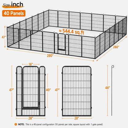 [Heavy Duty] Dog Playpen6/8/12/16 Panels Metal Pet Playpen