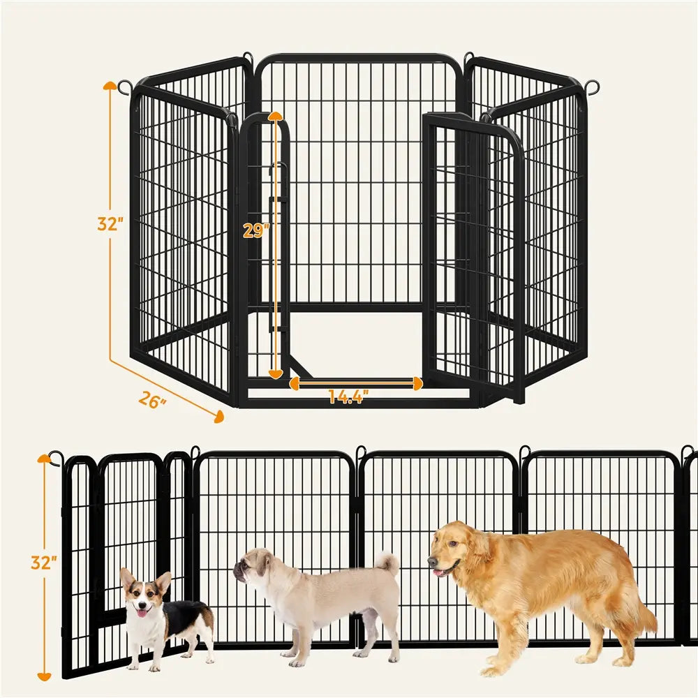 [Heavy Duty] Dog Playpen6/8/12/16 Panels Metal Pet Playpen