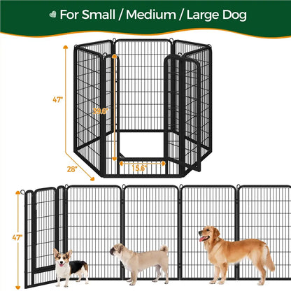 [Heavy Duty] Dog Playpen6/8/12/16 Panels Metal Pet Playpen