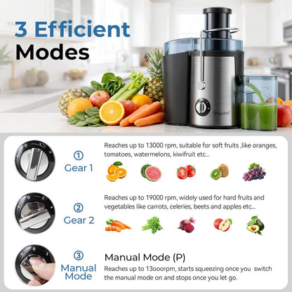 Juicer, 800W Centrifugal Juicer (Suitable for Whole Fruits and Vegetables)