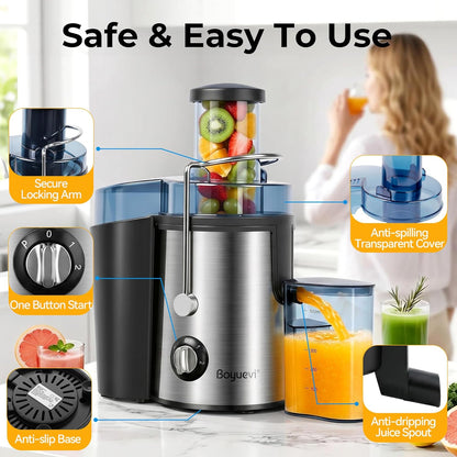 Juicer, 800W Centrifugal Juicer (Suitable for Whole Fruits and Vegetables)